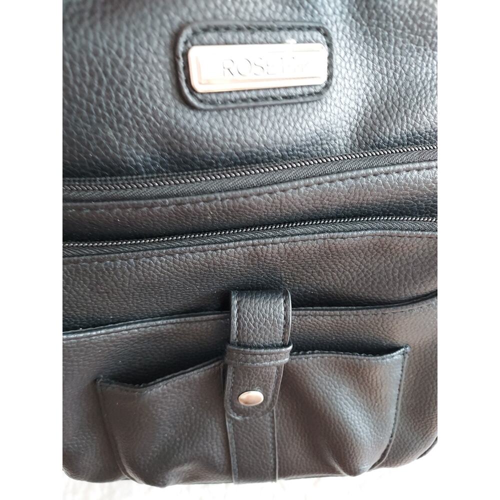 Rosetti Black purse for women Cross body lots of pockets adustable 10 X 10 - Picture 3 of 16
